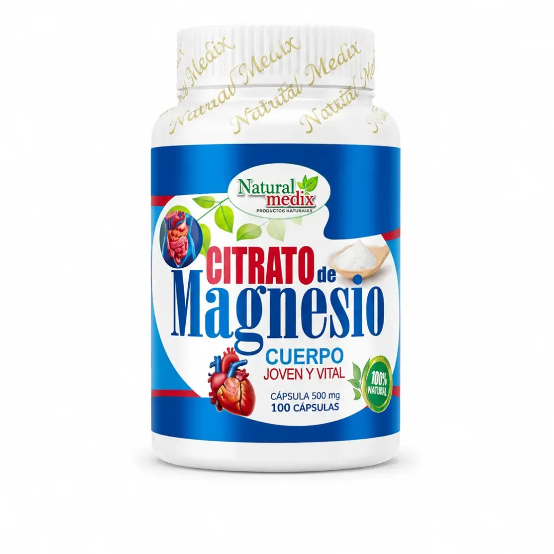 Citrato de Magnesio 500 mg – Natural Medix (100 Cápsulas)